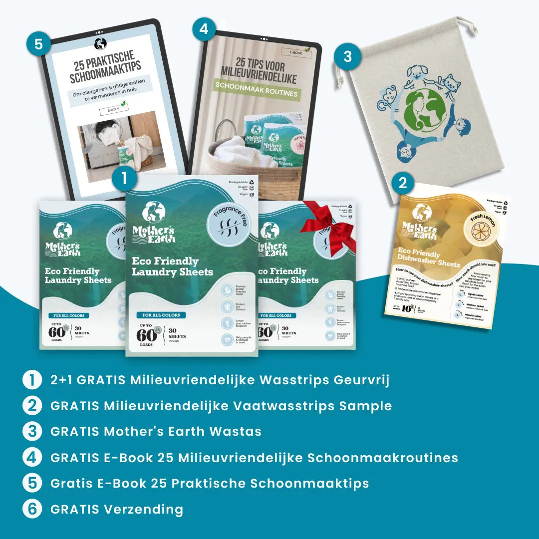 Umweltfreundliche Waschmittel-Streifen | 180 Waschgänge + Kostenlosen Geschenk