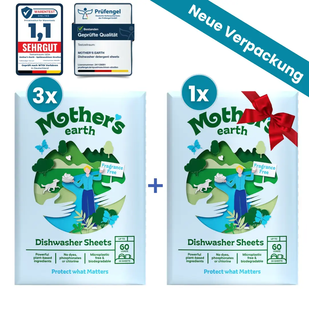 Umweltfreundliche Spülmaschinen-Blätter Mother's Earth