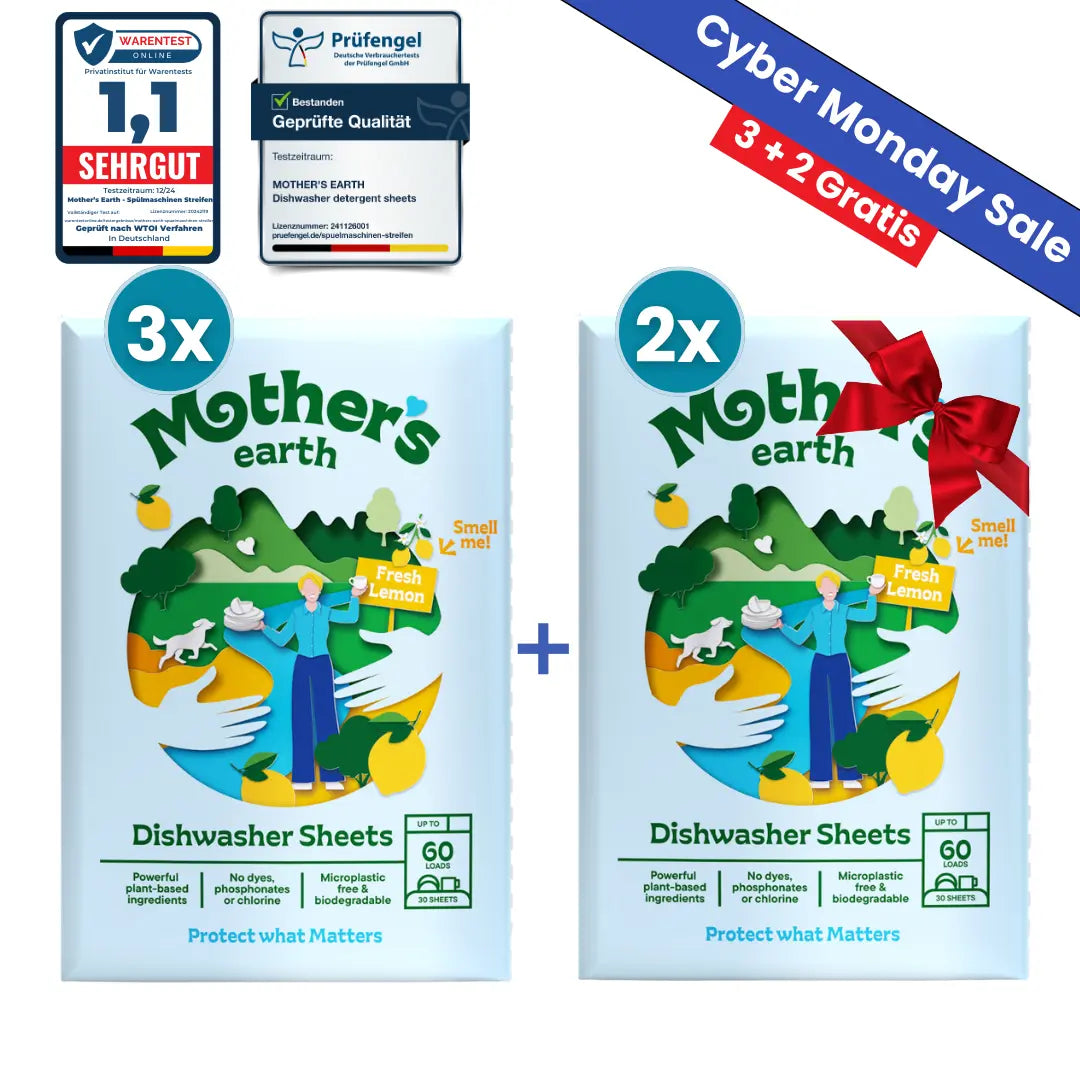 Umweltfreundliche Spülmaschinen-Blätter Mother's Earth