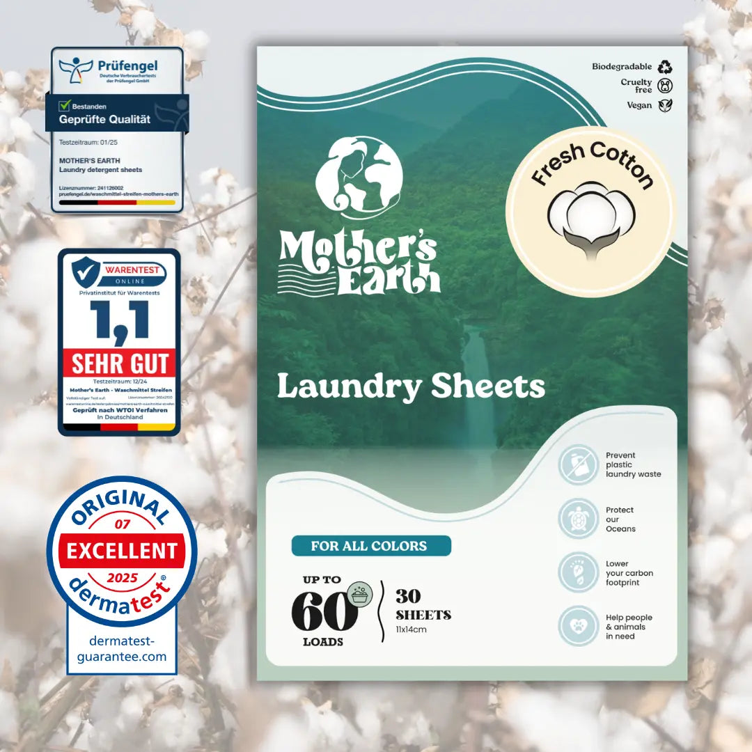 Umweltfreundliche Waschmittel-Blätter Mother's Earth