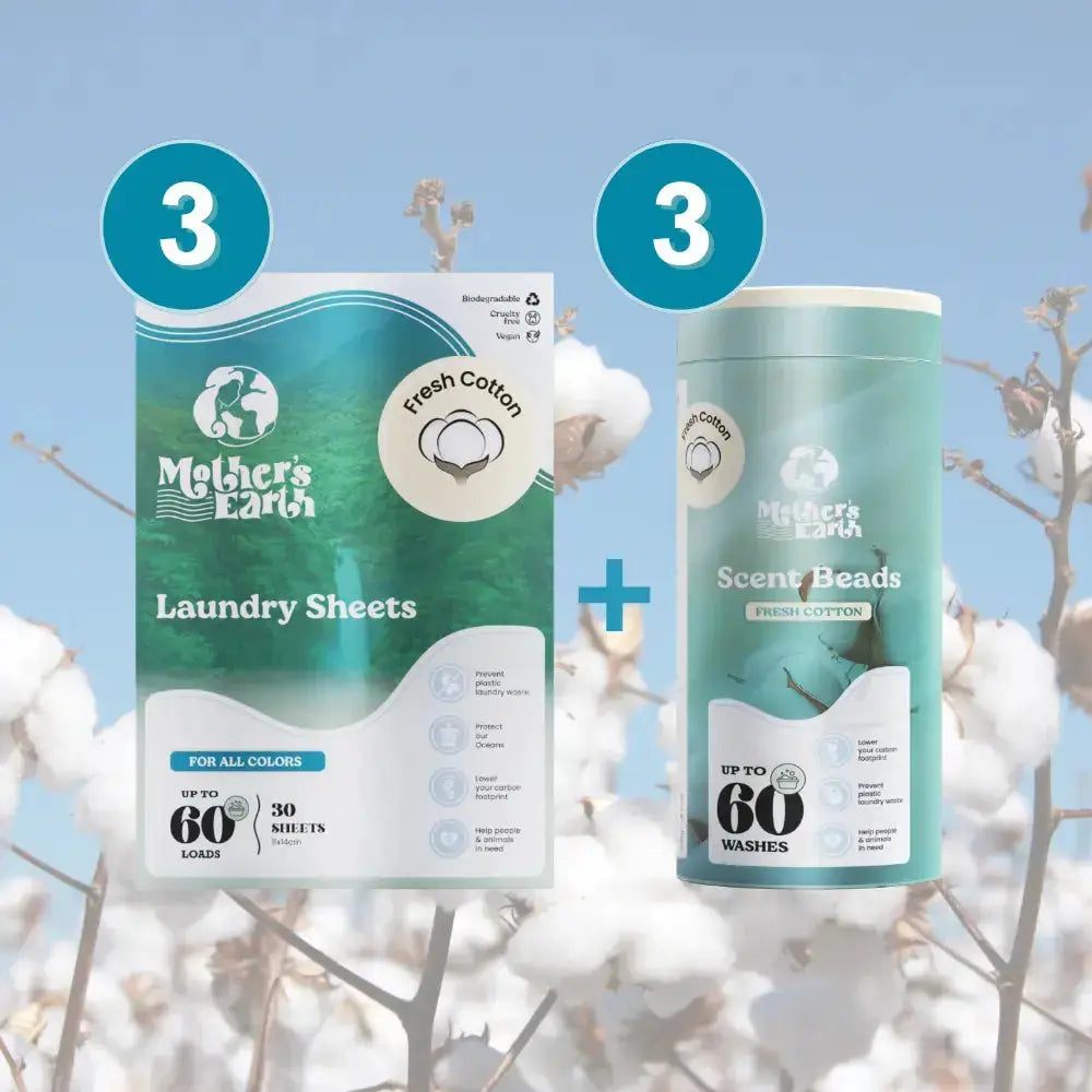 Umweltfreundliche Waschmittel-Blätter + Duftperlen Vorteilspaket Mother's Earth