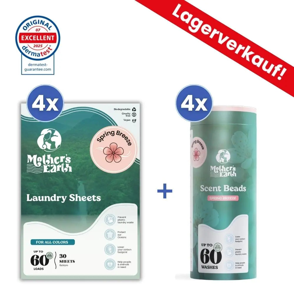 Umweltfreundliche Waschmittel-Blätter + Duftperlen Vorteilspaket (Stock Clearance Sale) Mother's Earth