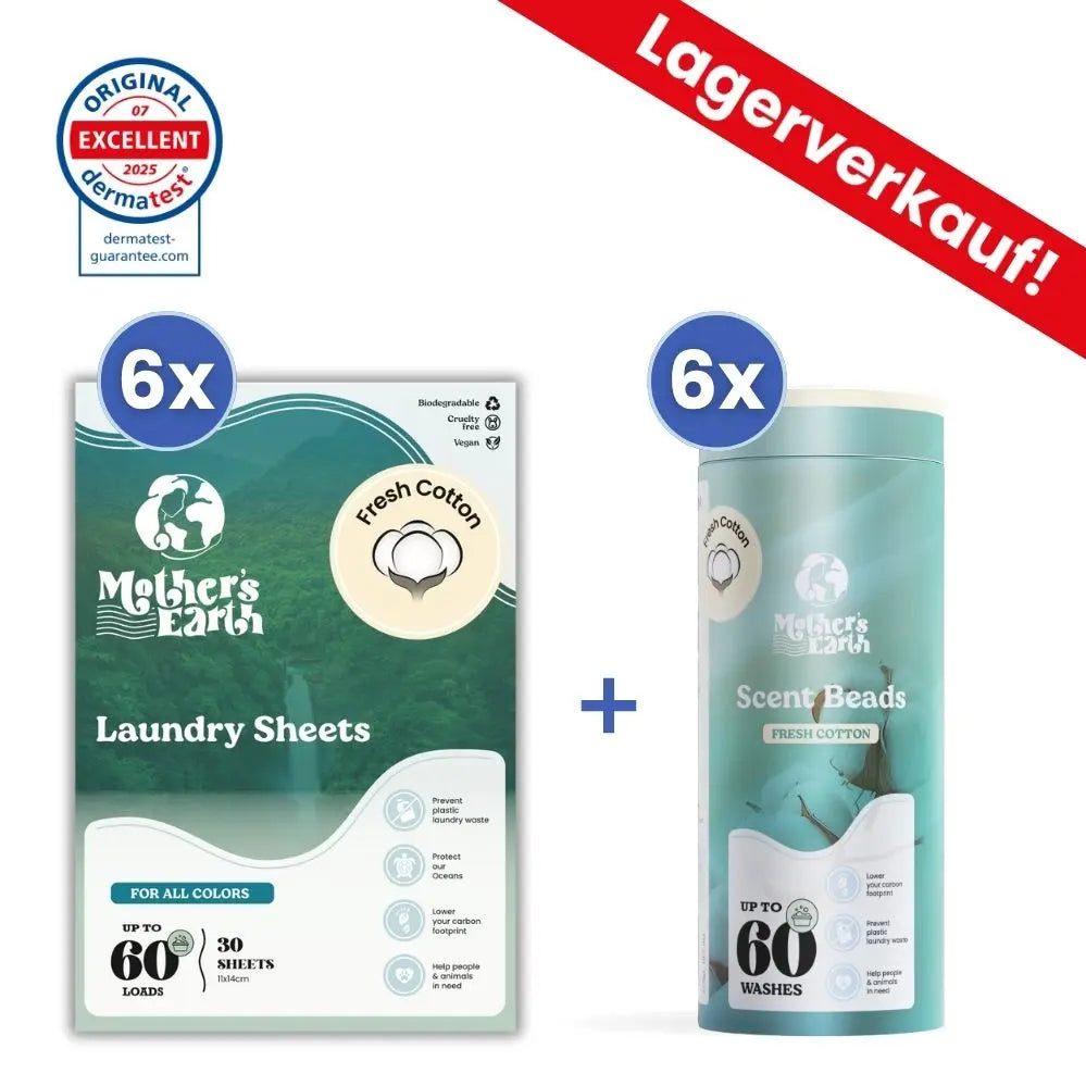 Umweltfreundliche Waschmittel-Blätter + Duftperlen Vorteilspaket (Stock Clearance Sale) Mother's Earth