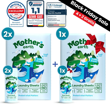 Umweltfreundliche Waschmittel-Blätter + Duftperlen Vorteilspaket