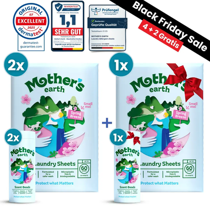 Umweltfreundliche Waschmittel-Blätter + Duftperlen Vorteilspaket
