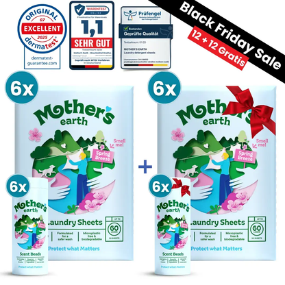 Umweltfreundliche Waschmittel-Blätter + Duftperlen Vorteilspaket