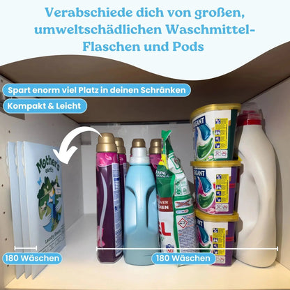 Umweltfreundliche Waschmittel-Blätter