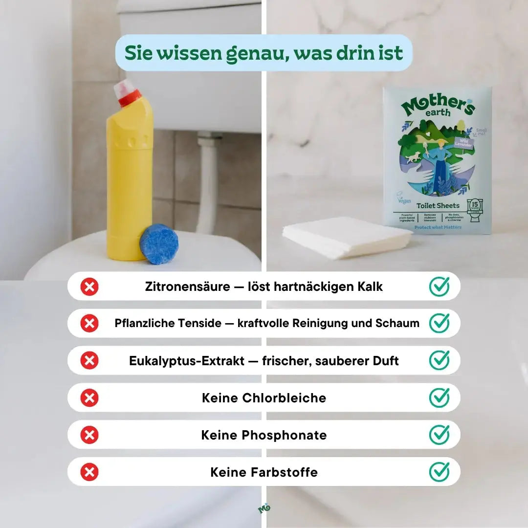 Toiletten-Reinigungsblätter Mother's Earth