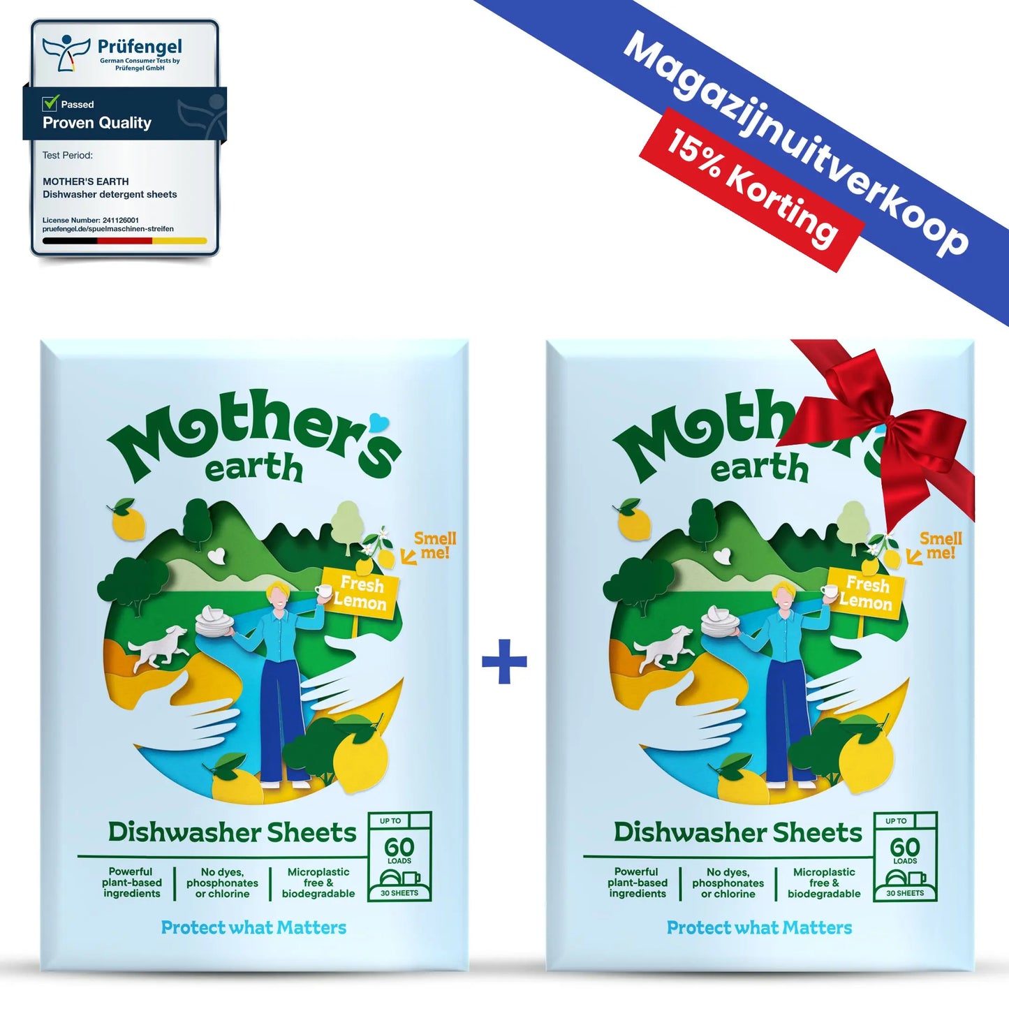 Umweltfreundliche Spülmaschinen-Blätter Mother's Earth