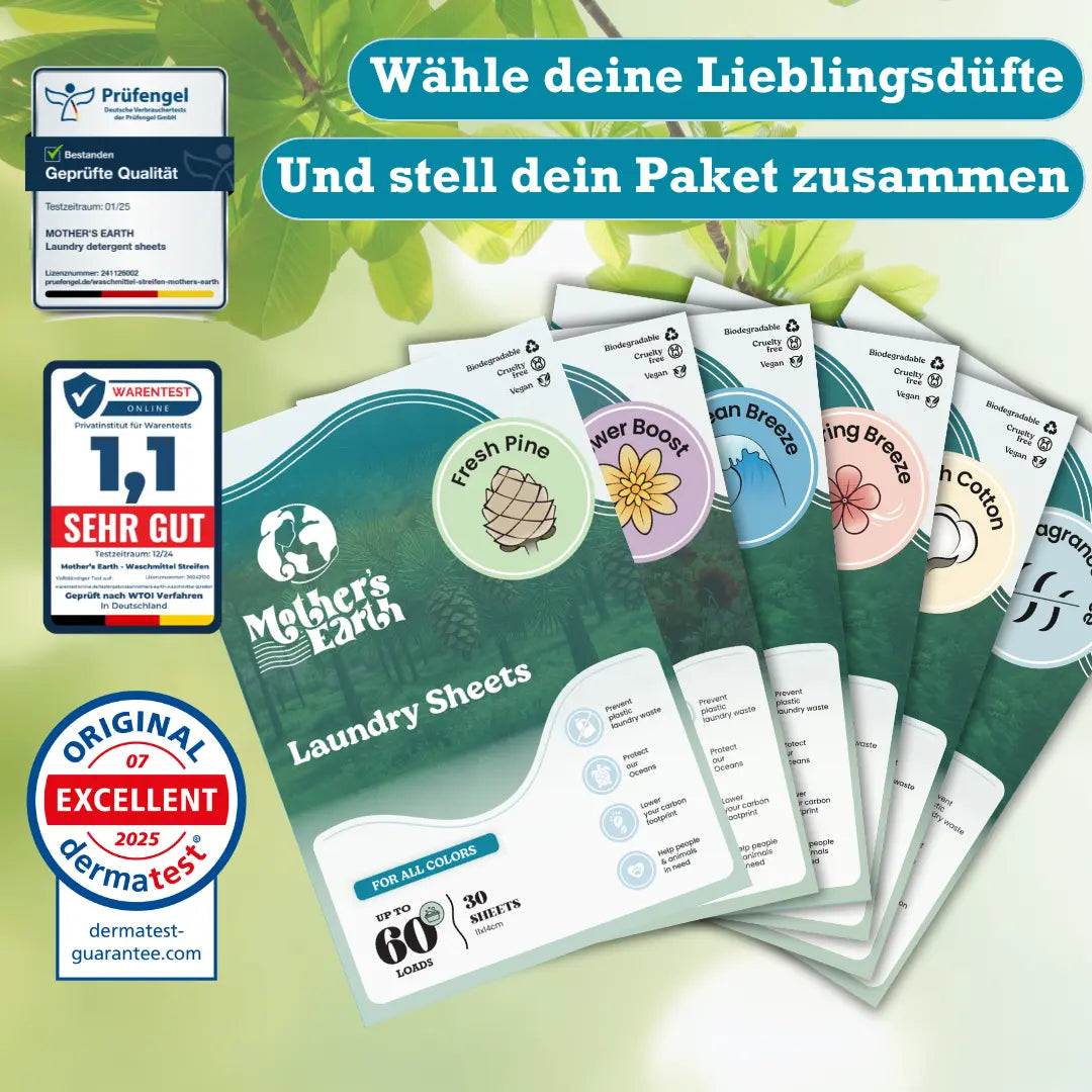 Umweltfreundliche Waschmittel-Blätter Mother's Earth