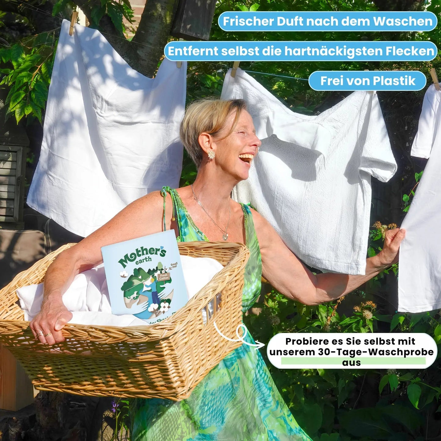 Umweltfreundliche Waschmittel-Blätter Mother's Earth