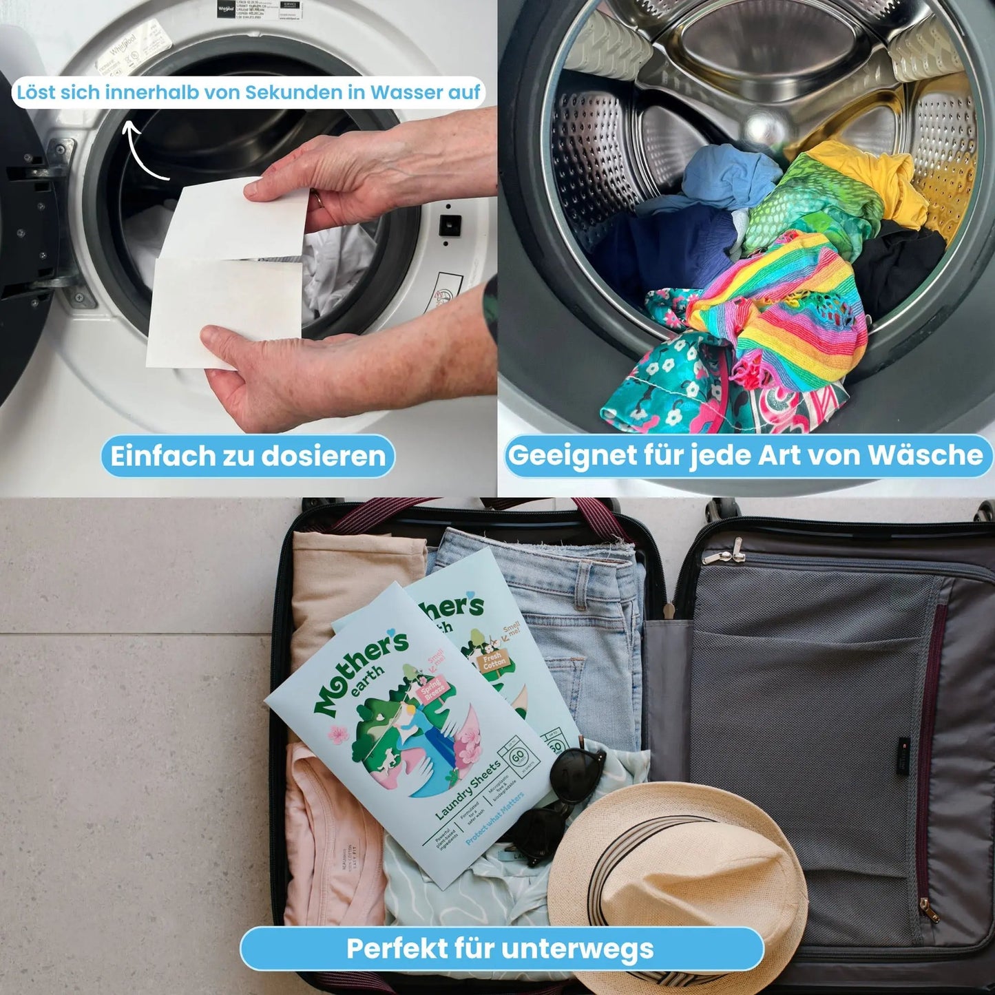 Umweltfreundliche Waschmittel-Blätter Mother's Earth