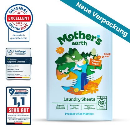 Umweltfreundliche Waschmittel-Blätter Mother's Earth