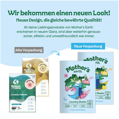 Umweltfreundliche Waschmittel-Blätter Mother's Earth
