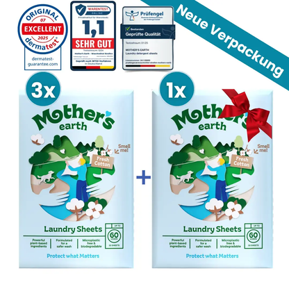 Umweltfreundliche Waschmittel-Blätter Mother's Earth