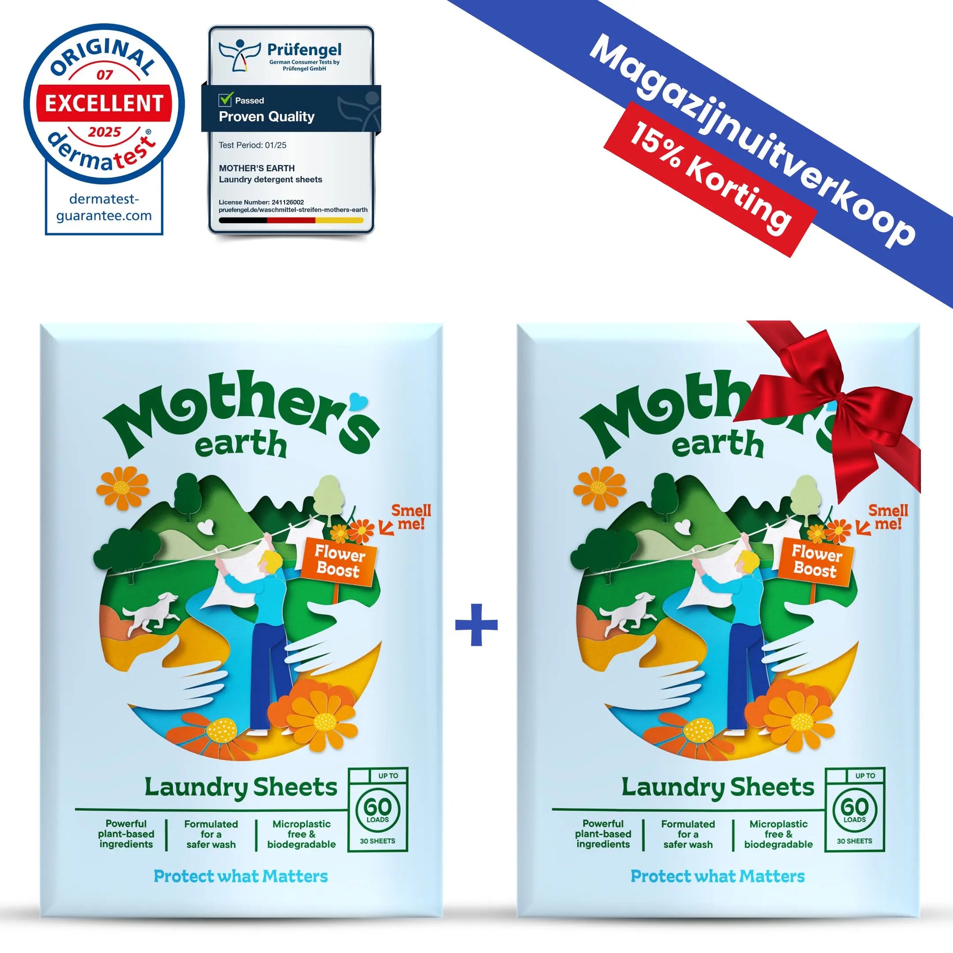 Umweltfreundliche Waschmittel-Blätter Mother's Earth