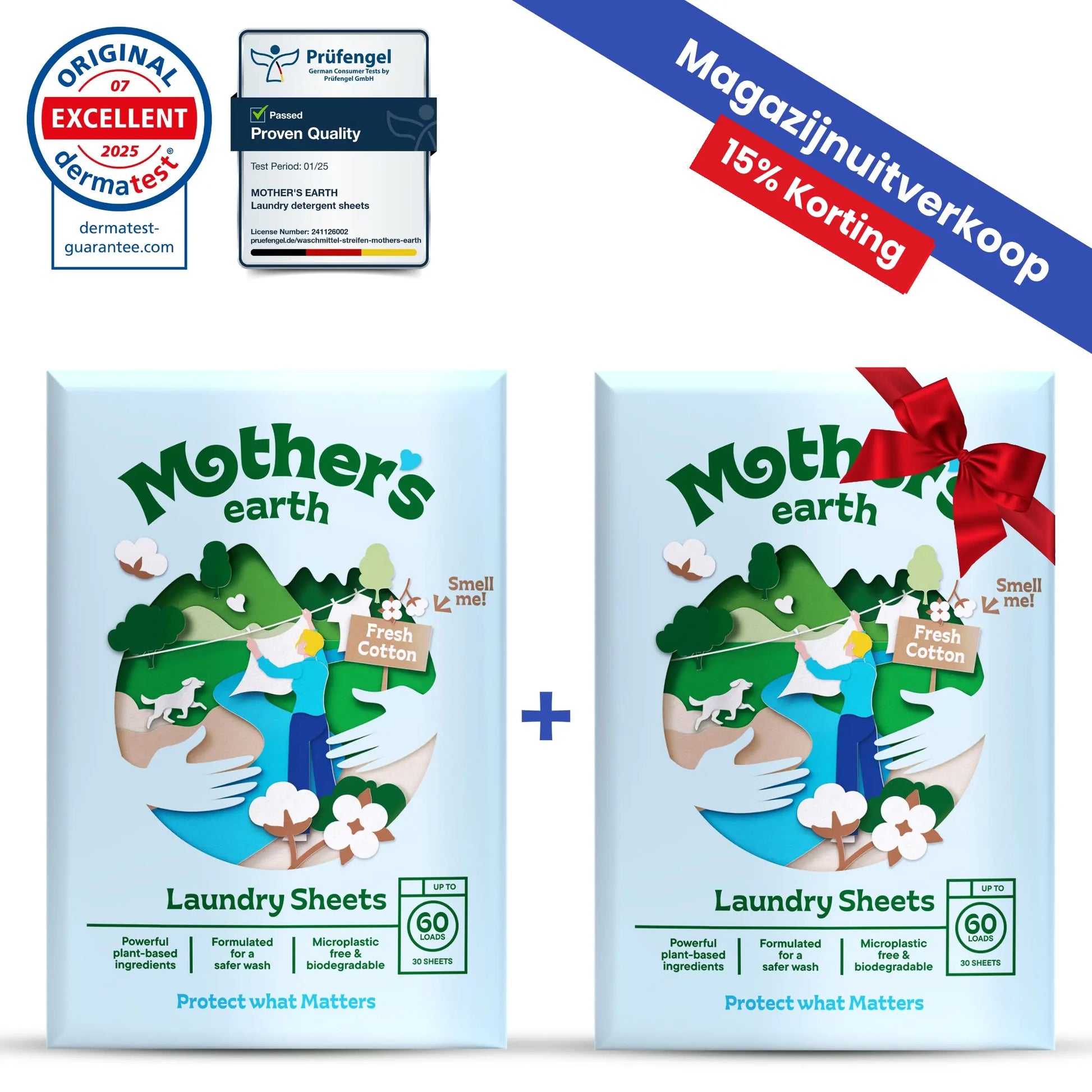 Umweltfreundliche Waschmittel-Blätter Mother's Earth