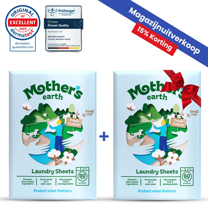 Umweltfreundliche Waschmittel-Blätter Mother's Earth