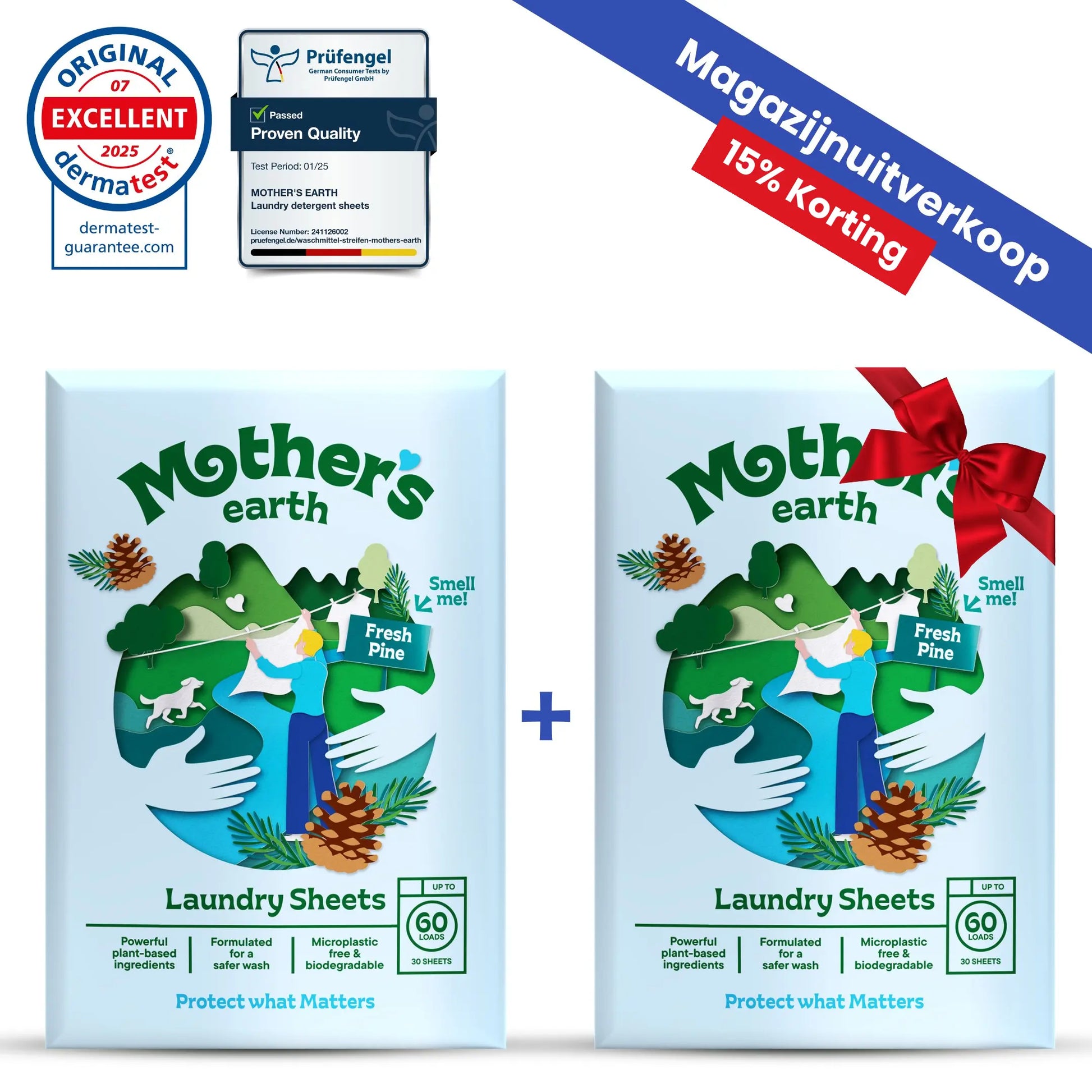 Umweltfreundliche Waschmittel-Blätter Mother's Earth