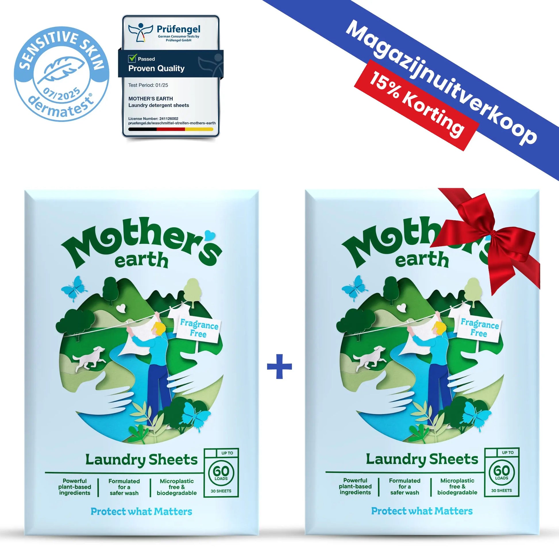 Umweltfreundliche Waschmittel-Blätter Mother's Earth