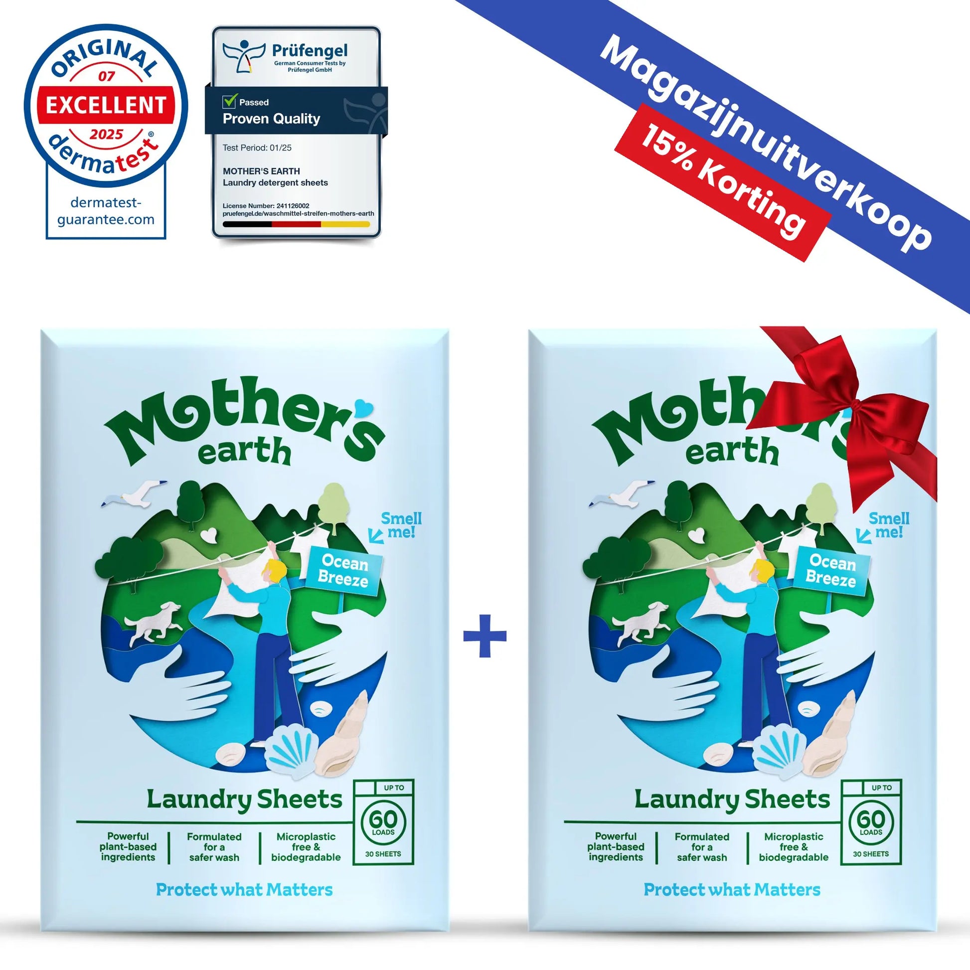 Umweltfreundliche Waschmittel-Blätter Mother's Earth