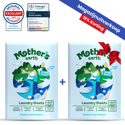 Umweltfreundliche Waschmittel-Blätter Mother's Earth