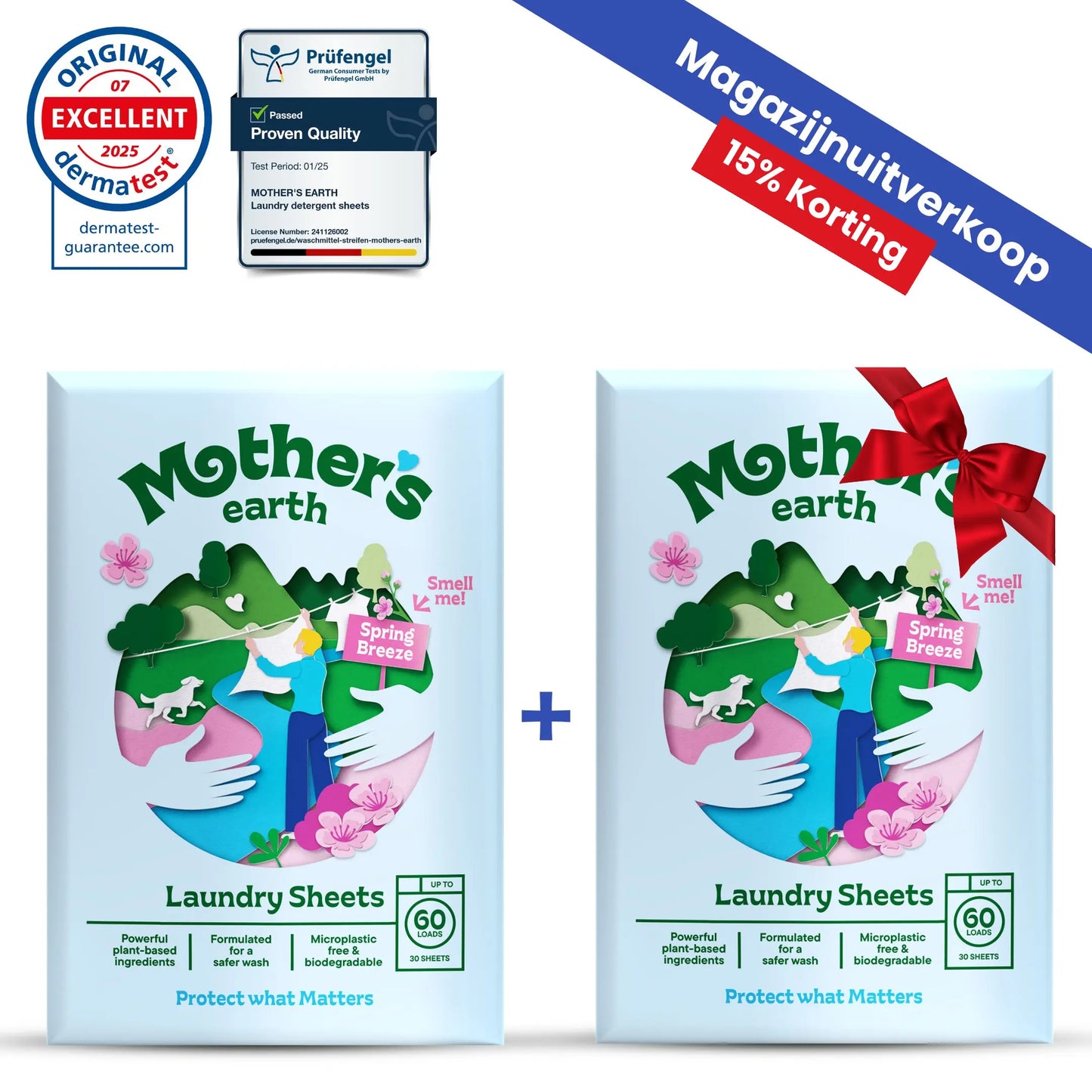Umweltfreundliche Waschmittel-Blätter Mother's Earth