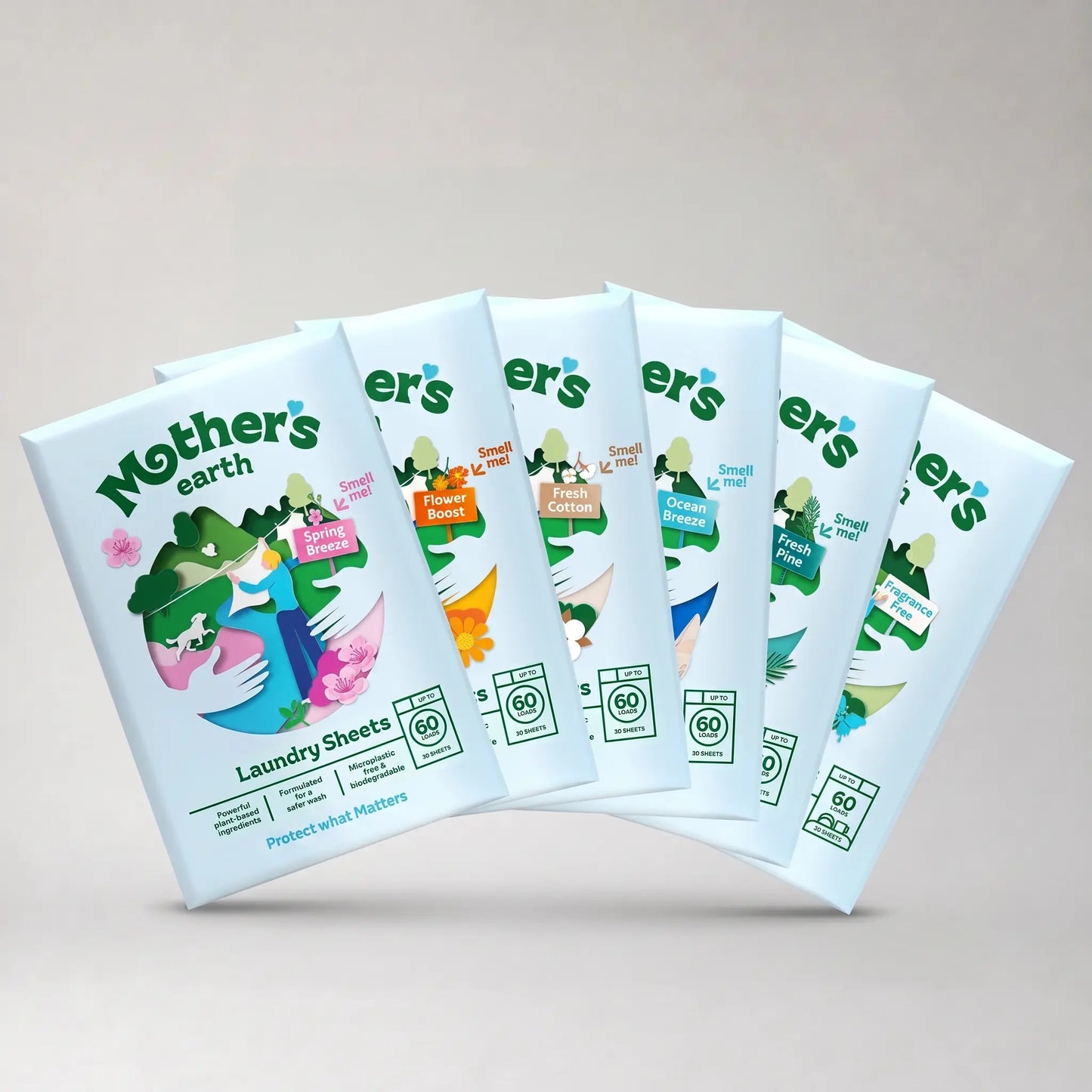 Umweltfreundliche Waschmittel-Blätter Mother's Earth