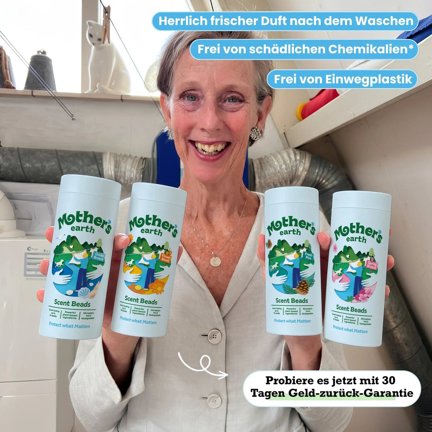 Umweltfreundliche Waschmittel-Blätter + Duftperlen Vorteilspaket Mother's Earth