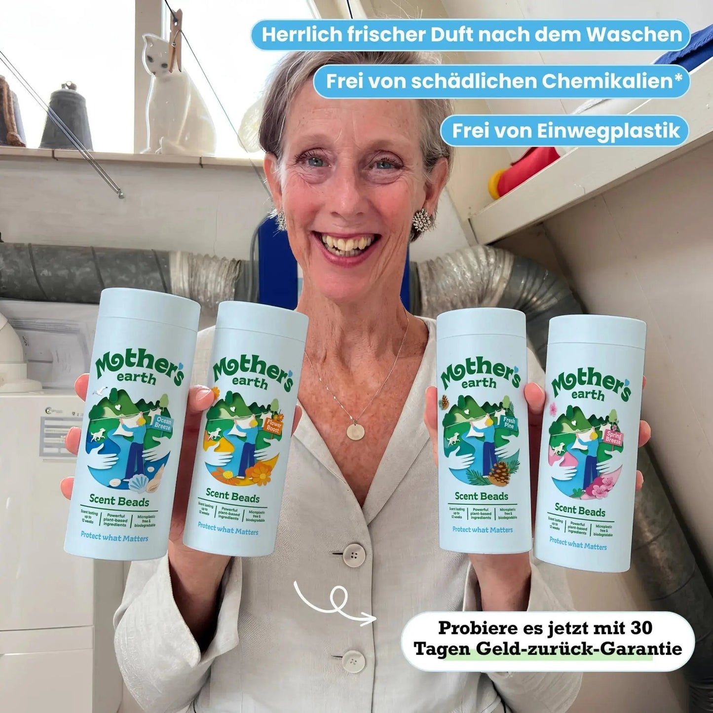 Umweltfreundliche Waschmittel-Blätter + Duftperlen Vorteilspaket Mother's Earth