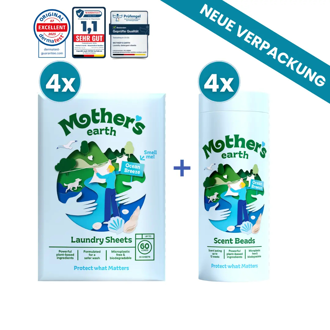 Umweltfreundliche Waschmittel-Blätter + Duftperlen Vorteilspaket Mother's Earth