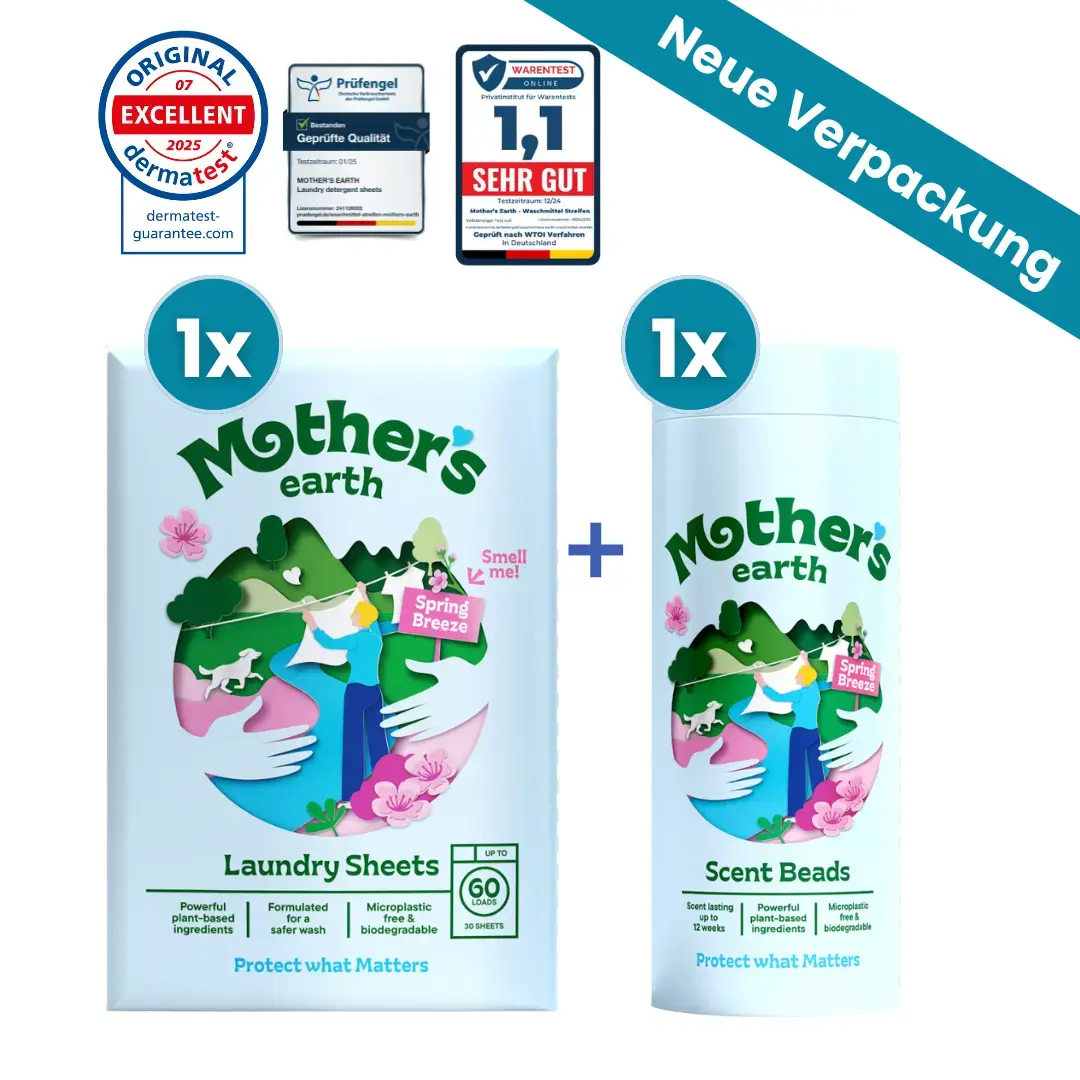 Umweltfreundliche Waschmittel-Blätter + Duftperlen Vorteilspaket Mother's Earth