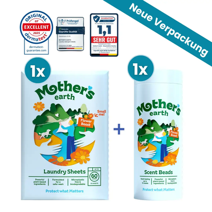 Umweltfreundliche Waschmittel-Blätter + Duftperlen Vorteilspaket Mother's Earth