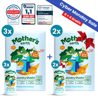 Umweltfreundliche Waschmittel-Blätter + Duftperlen Vorteilspaket Mother's Earth