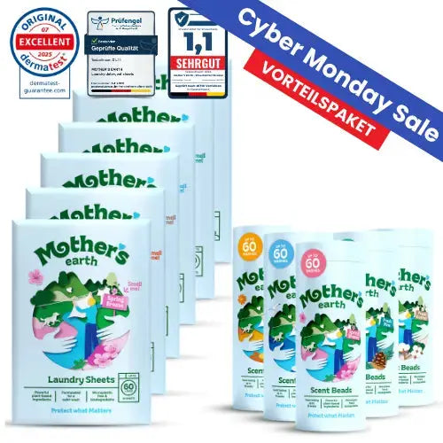 Umweltfreundliche Waschmittel-Blätter + Duftperlen Vorteilspaket Mother's Earth