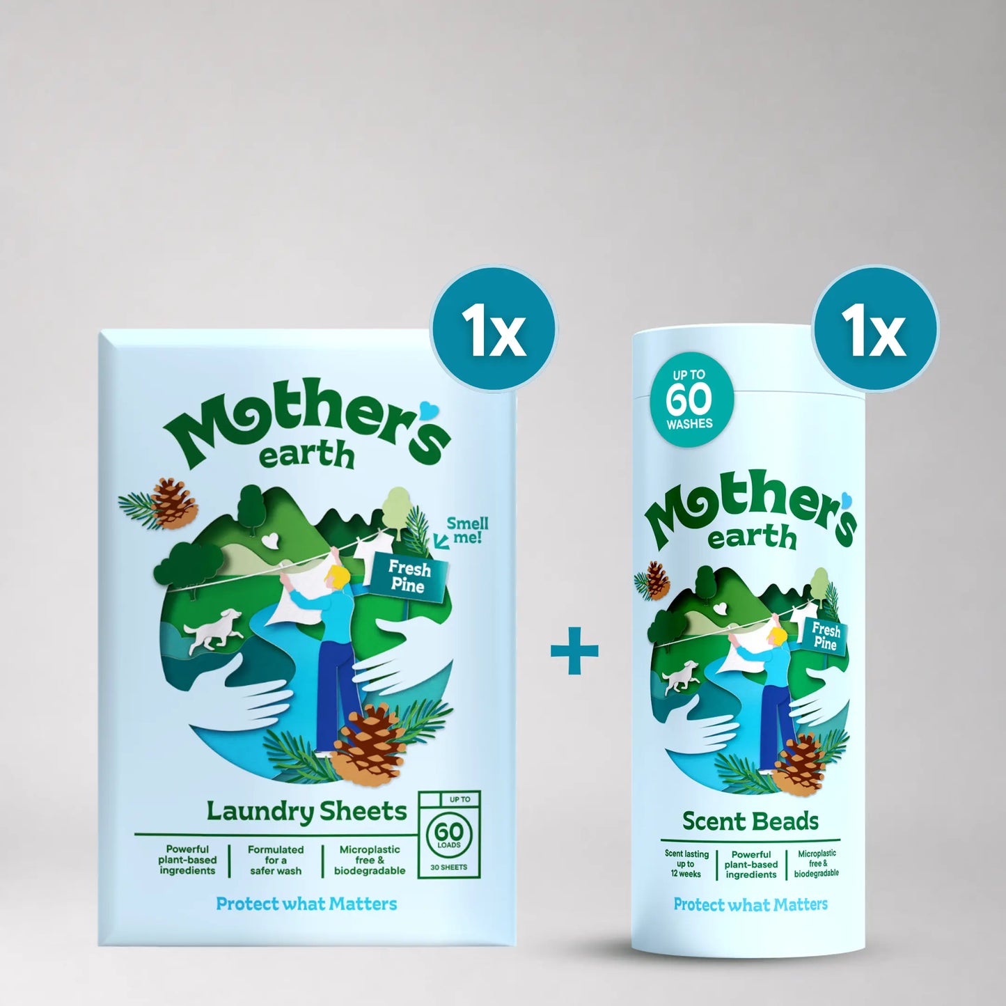 Umweltfreundliche Waschmittel-Blätter + Duftperlen Vorteilspaket Mother's Earth