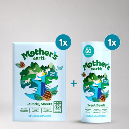 Umweltfreundliche Waschmittel-Blätter + Duftperlen Vorteilspaket Mother's Earth