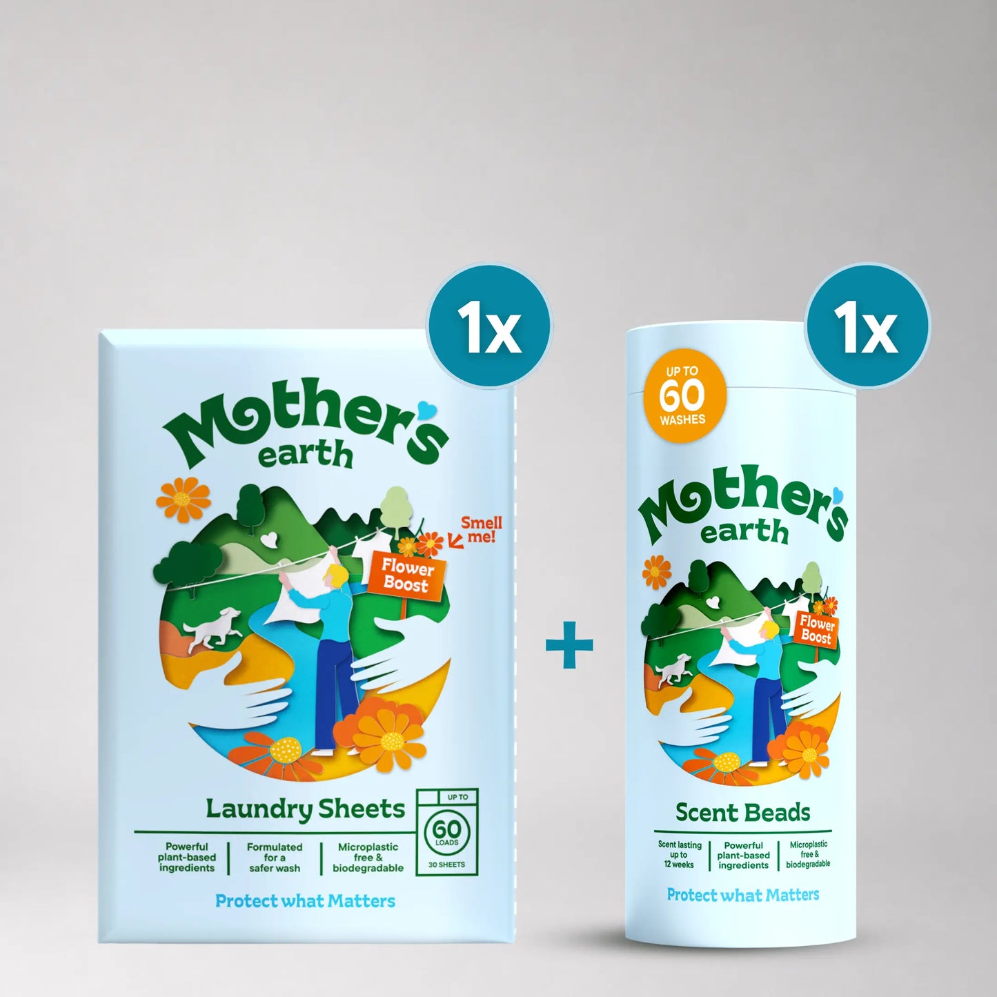 Umweltfreundliche Waschmittel-Blätter + Duftperlen Vorteilspaket Mother's Earth