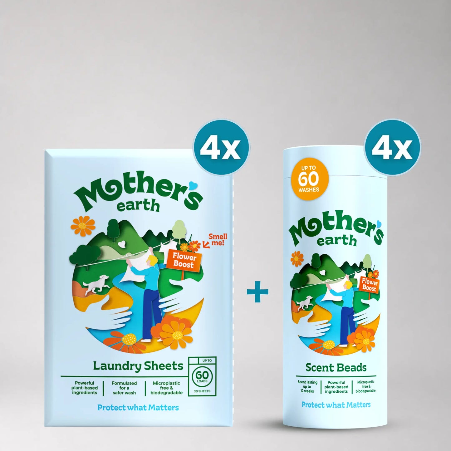 Umweltfreundliche Waschmittel-Blätter + Duftperlen Vorteilspaket Mother's Earth