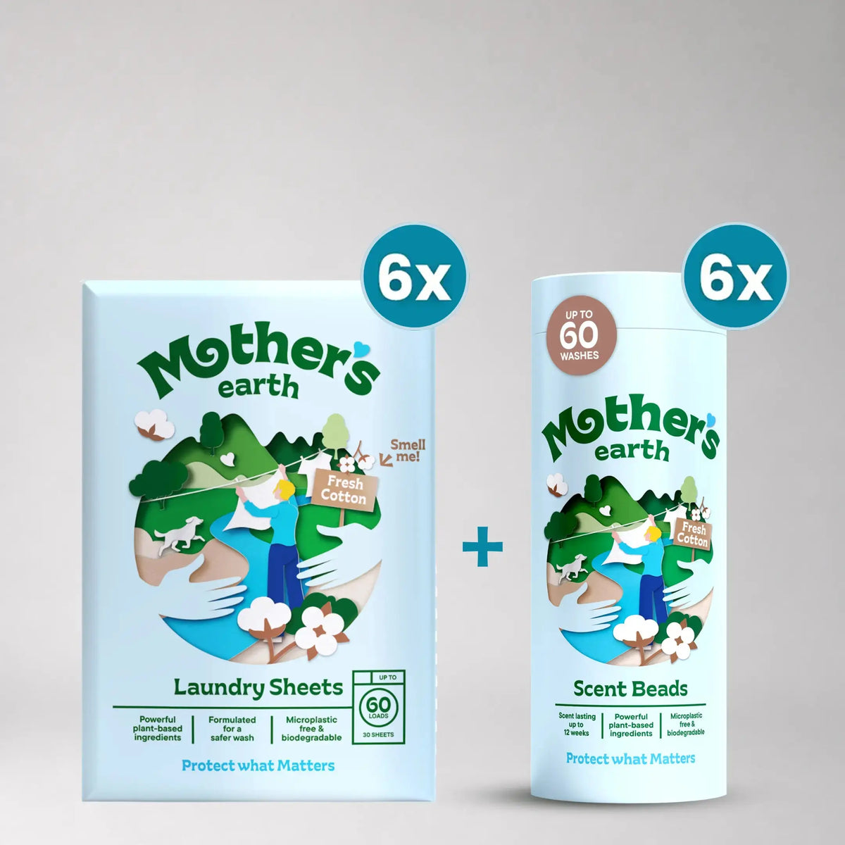 Umweltfreundliche Waschmittel-Blätter + Duftperlen Vorteilspaket Mother's Earth