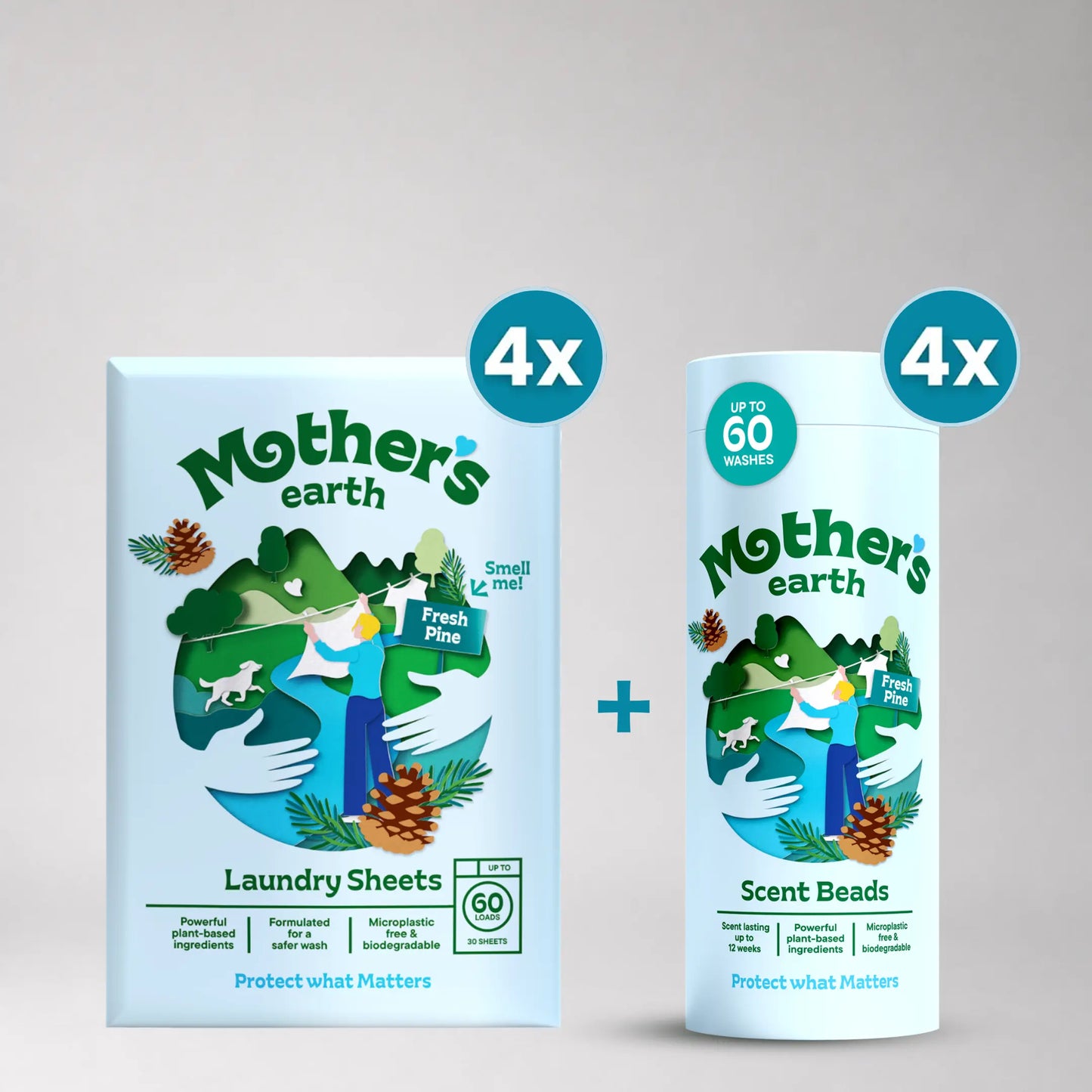 Umweltfreundliche Waschmittel-Blätter + Duftperlen Vorteilspaket Mother's Earth