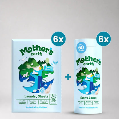 Umweltfreundliche Waschmittel-Blätter + Duftperlen Vorteilspaket Mother's Earth