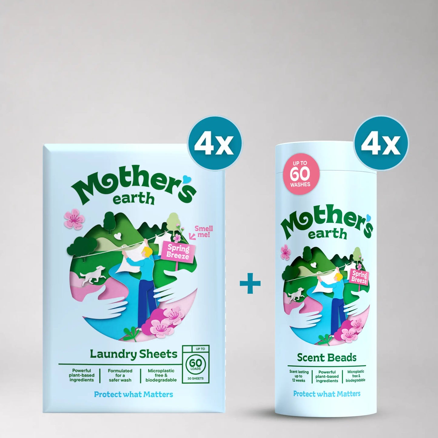 Umweltfreundliche Waschmittel-Blätter + Duftperlen Vorteilspaket Mother's Earth