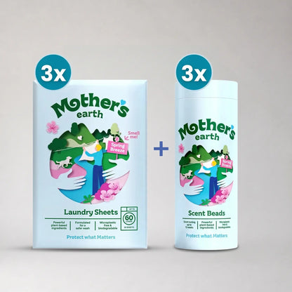 Umweltfreundliche Waschmittel-Blätter + Duftperlen Vorteilspaket Mother's Earth