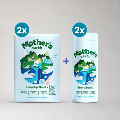 Umweltfreundliche Waschmittel-Blätter + Duftperlen Vorteilspaket Mother's Earth
