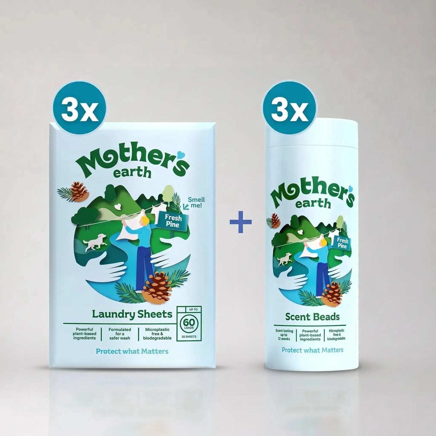 Umweltfreundliche Waschmittel-Blätter + Duftperlen Vorteilspaket Mother's Earth