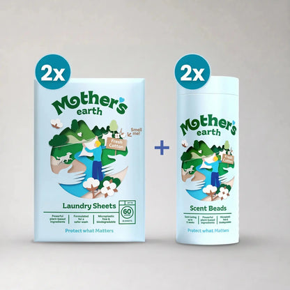 Umweltfreundliche Waschmittel-Blätter + Duftperlen Vorteilspaket Mother's Earth