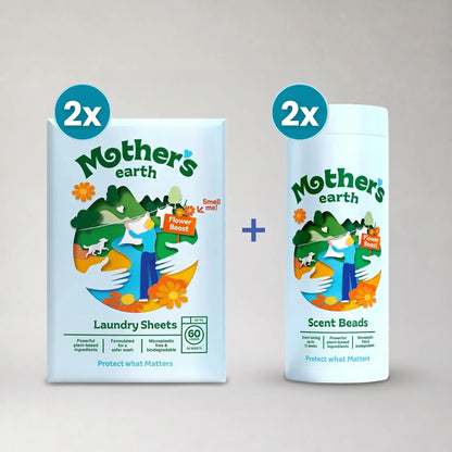 Umweltfreundliche Waschmittel-Blätter + Duftperlen Vorteilspaket Mother's Earth