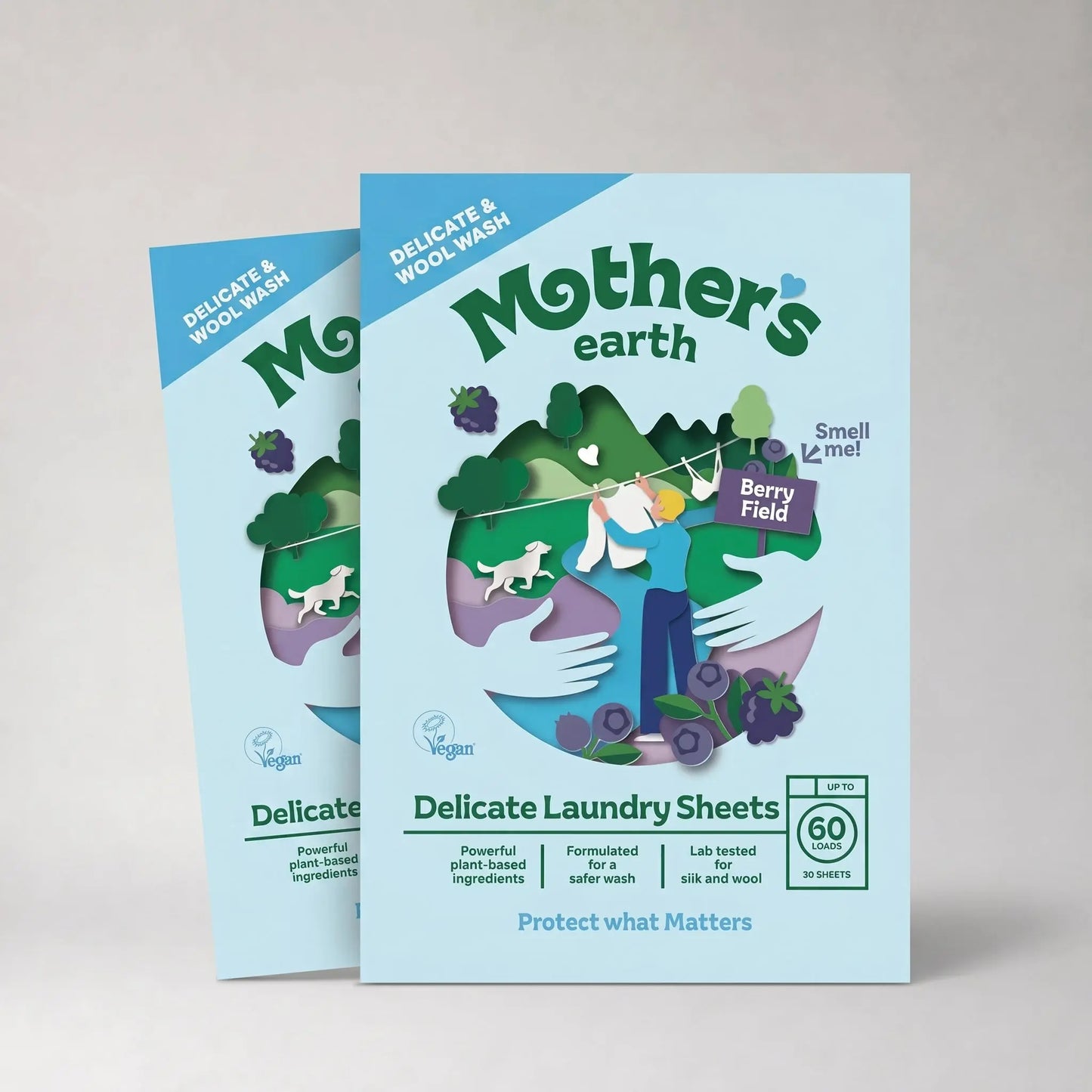 Umweltfreundliche Waschmittel-Blätter - für Seide & Wolle Mother's Earth DACH