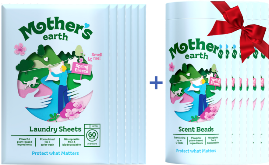 Umweltfreundliche Waschmittel-Blätter + Duftperlen Vorteilspaket Mother's Earth